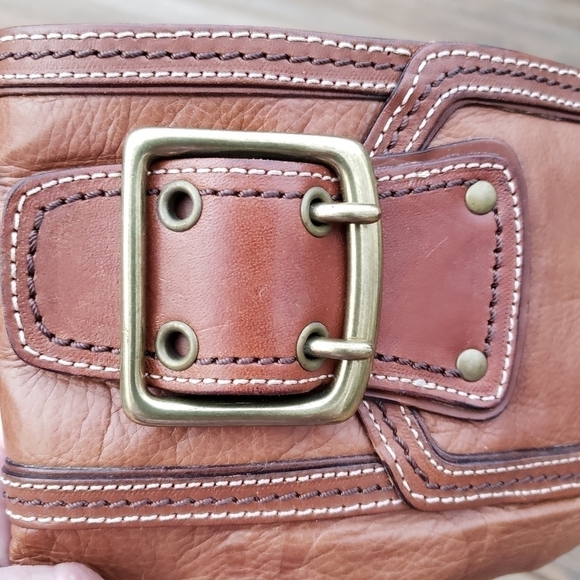 Coach Meredith Signature Soft Leather Heeled Boots Italy 7 VGUC - Picture 7 of 16